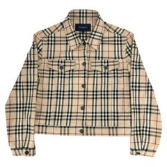 BURBERRY ノバチェック トラッカージャケット M ホワイト コットン 
