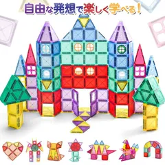 【新品未使用】DIYELL マグネットブロック 110ピース 知育玩具 磁石ブロック おもちゃ 3歳 4歳 5歳 6歳 パネル 磁気おもちゃ 立体 2D 3D パズル 積み木 カラフル 透明 幼児 子供 創造力 思考力 ギフト 誕生日 プレゼントのサムネイル