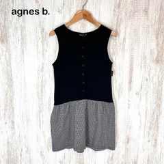 agnes b. ENFANT アニエスベーアンファン チェック切替 ノースリーブ ワンピース ブラック 130㎝のサムネイル