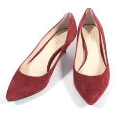 07【美品】コールハーン パンプス 赤 スエード 22.5cm 5.5B W09824 レザー ハイヒール 美脚 通勤 レディースのサムネイル