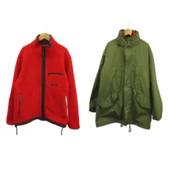エーグル AIGLE マウンテンパーカー ジャケット 2点セット フリース 上着 M カーキ 赤 レッド フード付き 長袖 /KK ■GY50のサムネイル