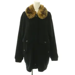 マークバイマークジェイコブス MARC by MARC JACOBS ステンカラーコート アウター ミディアム ウール フェイクファー XS ブラック ブラウン /CX ■GY50のサムネイル