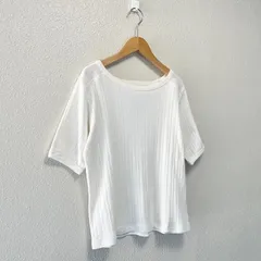 【未使用品】kha:ki カーキ コットン ランダムリブ  ハーフスリーブ カットソー “RONDOM RIB TOP”【ホワイト】のサムネイル