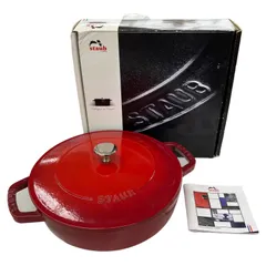 186000 現状品 staub ストウブ ブレイザーソテーパン 24cm チェリーのサムネイル