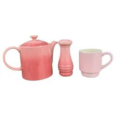 170400 現状品 ルクルーゼ ローズクォーツ  ティーポット マグカップ ミル 3点まとめ売りのサムネイル