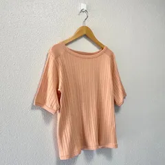 kha:ki カーキ コットン ランダムリブ  ハーフスリーブ カットソー “RONDOM RIB TOP”【アッシュオレンジ】のサムネイル