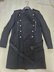 美品 高級 BALMAIN 刻印ボタン ロングコート シャドーロゴ paris 