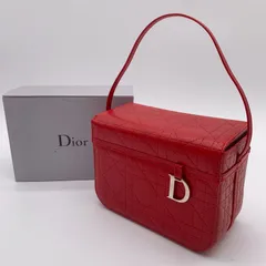 Christian Dior クリスチャンディオール ハンドバッグ バニティバッグ カナージュ D金具 レッド 赤色 レザー 本革のサムネイル