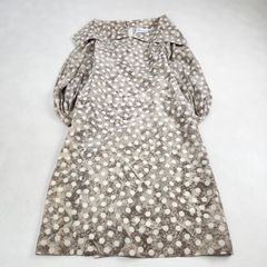 Christian Dior 長袖ワンピース クリスチャンディオール シルク100% 絹 フリル 柄のサムネイル