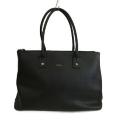 美品】FURLA フルラ リンダ トートバッグ A4可 大容量 チャーム付 黒