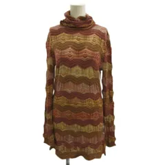 ミッソーニ MISSONI ニットチュニック  ウール  オレンジ ボーダー柄 タートルネック 長袖 /SH ■GY06のサムネイル