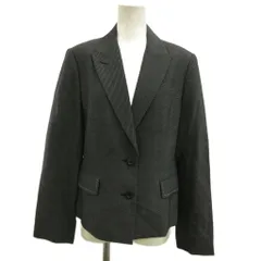 アクアスキュータム AQUASCUTUM テーラードジャケット 絹 シルク 6S 黒 ブラック 白 ホワイト ドット柄 ノッチドラペル 長袖 /SHのサムネイル