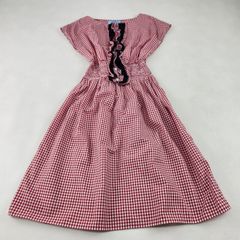 PRADA ワンピース プラダ ギンガムチェック Aライン ウエストゴム シルク100% フリル 40 Lのサムネイル