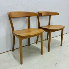 展示品【無印良品】オーク材 ダイニングチェア アームチェア 椅子 天然木 無垢 2脚セット 深澤直人のサムネイル