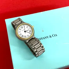 稼働品 極 美品 保存箱付 TIFFANY&Co. ティファニー アトラス ステンレススチール チタニウム 腕時計 リストウォッチ シルバー 16618のサムネイル
