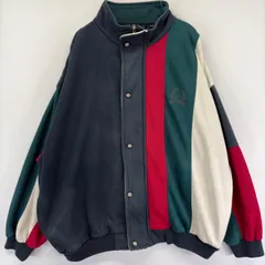 古着 クリスチャンディオール Christian Dior ジャケット 刺繍 スウェット フルジップ マルチカラー 2XL  ネイビー系 ストライプ メンズのサムネイル