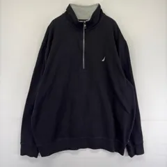 古着 ノーティカ NAUTICA ジャケット ハーフジップ トレーナー スウェット 大きいサイズ 2XL  ブラック メンズのサムネイル
