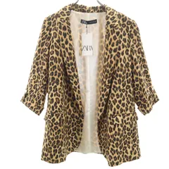 未使用 ZARA ザラ レオパード ジャケット L ベージュ ブレザー ヒョウ柄 レディース 古着のサムネイル