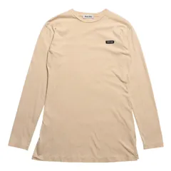 MIU MIU ミュウミュウ コットン ジャージーロングスリーブ Tシャツ MJE15 ロンT 長袖Tシャツ ライトベージュ XSサイズ 美品 中古 4a005009のサムネイル