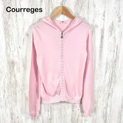 00s Courreges クレージュ ACロゴチャーム ラインストーン ジップアップパーカー ピンク y2kのサムネイル