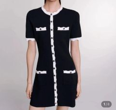 新品】Sandro Alecia ニットロングワンピース デニムトリム - メルカリ