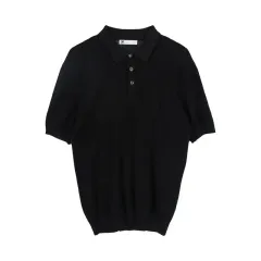 FILA (MEN - L) レーヨン ポリ ロゴ 半袖 ニット トップスのサムネイル