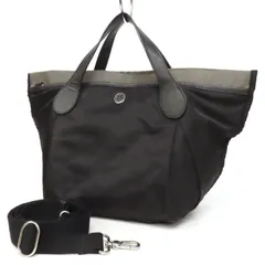 WK25601 美品 MARC BY MARC JACOBS マークバイマークジェイコブス 2WAY トートバッグ ショルダーバッグ 舟形 ナイロン×牛革 レザー 黒 ブラックのサムネイル