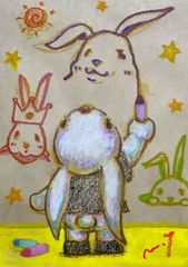 高野マナブ 原画｜[ちょうちょ大好き] Drawing A4 アクリル 一点物