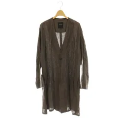 パドカレ pas de calais リネン ノーカラーコート スプリングコート 36 ダークブラウン /ES ■OSのサムネイル