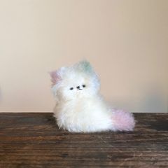 とけそうな、ねこ ( お花色 ) Cora 猫 ぬいぐるみ 作家 テディベア