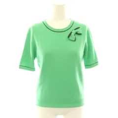 ランバン LANVIN COLLECTION ニット セーター 半袖 リボン カシミヤ 38 グリーン /HK ■OS ■MAのサムネイル