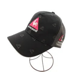 ルコックスポルティフ le coq sportif 美品 帽子 黒 ブラック 三角形総柄 ロゴ刺繍 QGO294 /SJのサムネイル