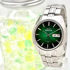 【稼働】SEIKO5 セイコー5 アクタス 機械式 自動巻き メンズ 腕時計 グリーン シルバー デイデイト 6106-8660 517057 純正ベルトのサムネイル