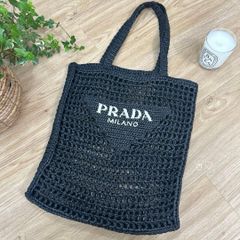 PRADA プラダ クロシェトートバッグ1BG393 カゴ ラフィア 現行販売品