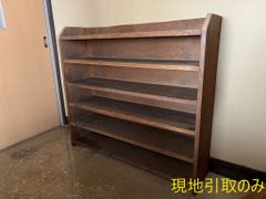 D4 昭和レトロ ミッドセンチュリー くさび型 楔棚 木製飾り棚 オープン