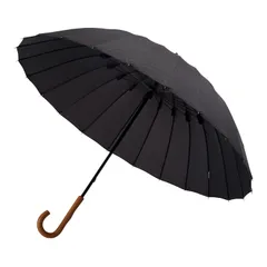 mabu マブ 長傘 雨傘 和傘 日傘 軽量 晴雨兼用 メンズ レディース 60cm 遮蔽率90％以上 UVカット 超軽量24本骨傘 江戸 SMV-4029、墨のサムネイル