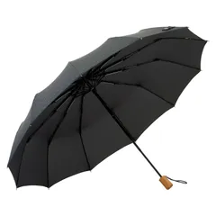 mabu マブ 折りたたみ傘 雨傘 和傘 日傘 軽量 晴雨兼用 メンズ レディース 55cm 遮蔽率90％以上 UVカット 12本骨 江戸 SMV-4054、墨のサムネイル