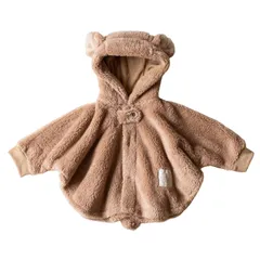 mocmof モクモフ ポンチョ コート ベビー服 赤ちゃん マント 子供服 男の子 女の子 ぬいぐるみケープ 622-374851、モカベージュのサムネイル