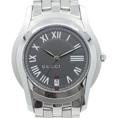 新品電池稼働美品 グッチ 5500XL シェリーライン メンズ 純正箱 38mm