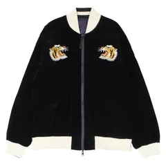 TAION タイオン ダウン ジャケット スカジャン アウター メンズ レディース 虎 無地 ジャパンスペシャル リバーシブル JPNSP C222、ブラック/NVYのサムネイル