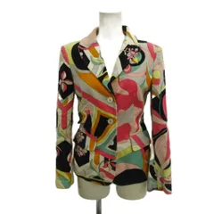 エミリオプッチ EMILIO PUCCI テーラードジャケット 上着 38 マルチカラー 総柄 長袖 ベロア 428176 /PP ■GY62のサムネイル