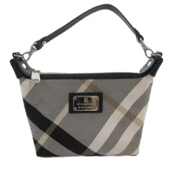 バーバリーブルーレーベル BURBERRY BLUE LABEL ポーチ 手提げ インバッグ チェック柄 ロゴ プレート グレー /FF ■GY18のサムネイル