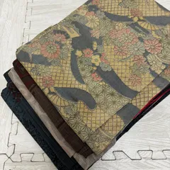 大島紬 着物 正絹 5着 着物まとめ売り リメイク材料 s-1174のサムネイル
