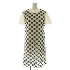 トリーバーチ TORY BURCH ロントロゴレース総柄Tワンピース ミニ 半袖 XS アイボリー 白 ホワイト /AT ■OSのサムネイル