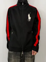 "RLX Ralph Lauren"ラルフローレン　ビッグポニー　トラックジャケット　ブラック　レッド　ポロ　ポロバイラルフローレン　ラルフ　ジップジャケット　ストリート　vintage ヴィンテージ　90s 00sのサムネイル