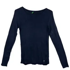 ベネトン ネイビー スリム 長袖 Tシャツ ベーシック インナーTシャツ Sのサムネイル