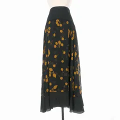 3.1 フィリップリム 3.1 phillip lim 19SS シルク ロングフレアスカート 総柄 0 ブラック/イエロー S192-3809PBK 国内正規のサムネイル