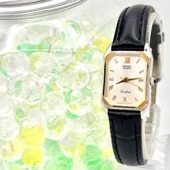 新品電池/SEIKO エクセリーヌ レクタンギュラー ゴールド ローマン