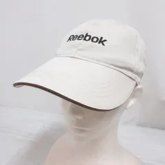 リーボック Reebok 美品 ロゴ キャップ 帽子 F 56-60cm ライトベージュ コットンのサムネイル
