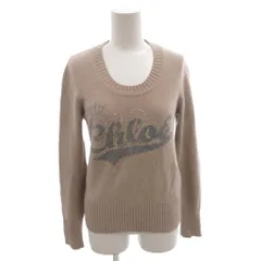 シーバイクロエ SEE BY CHLOE ニット セーター ロゴ ビーズ 長袖 40 ピンクベージュ /FFのサムネイル
